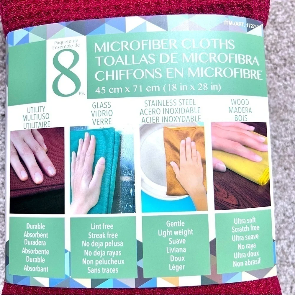 NWT set of 8 microfiber cloths with corner tags